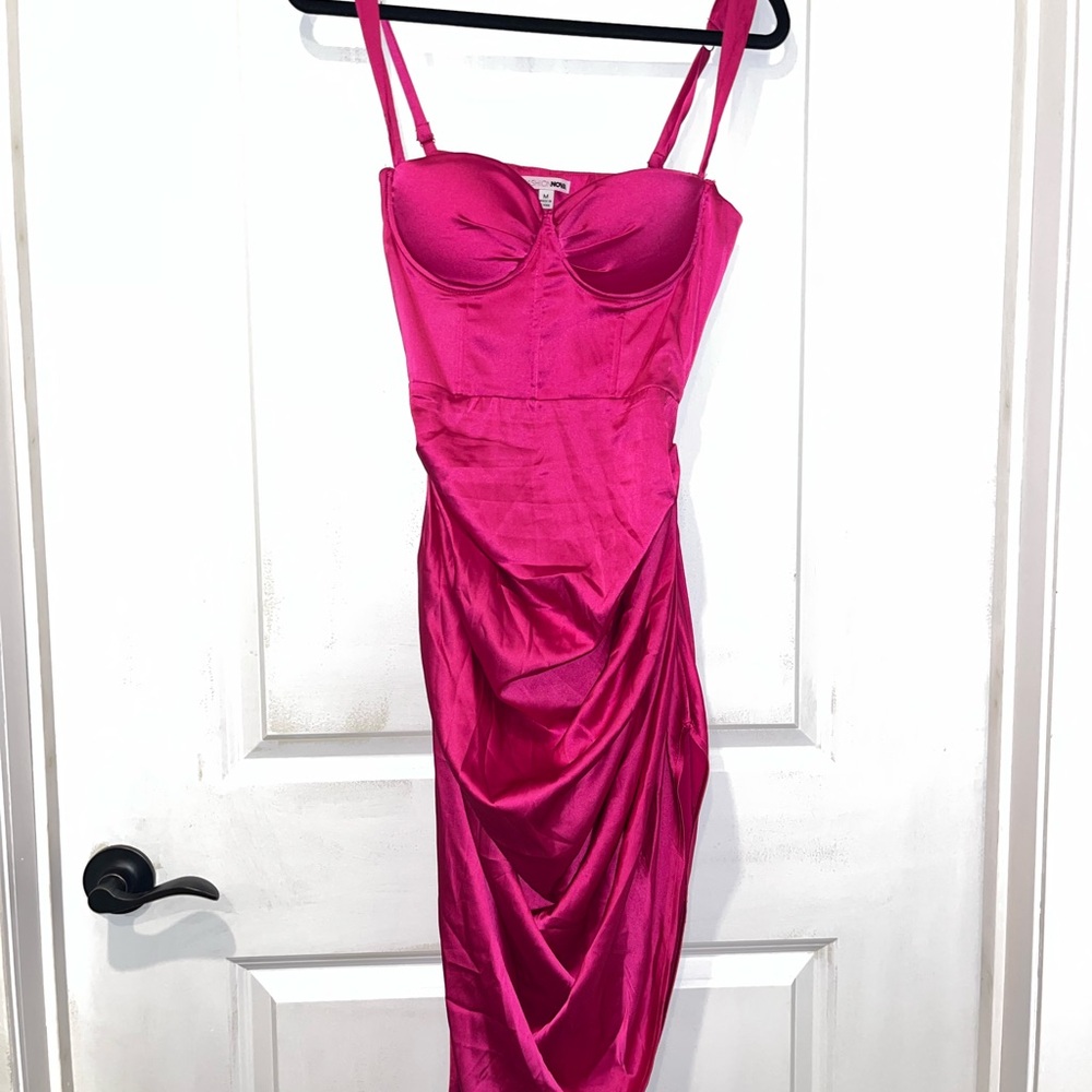 Fashion Nova Hot Pink Midi Dress